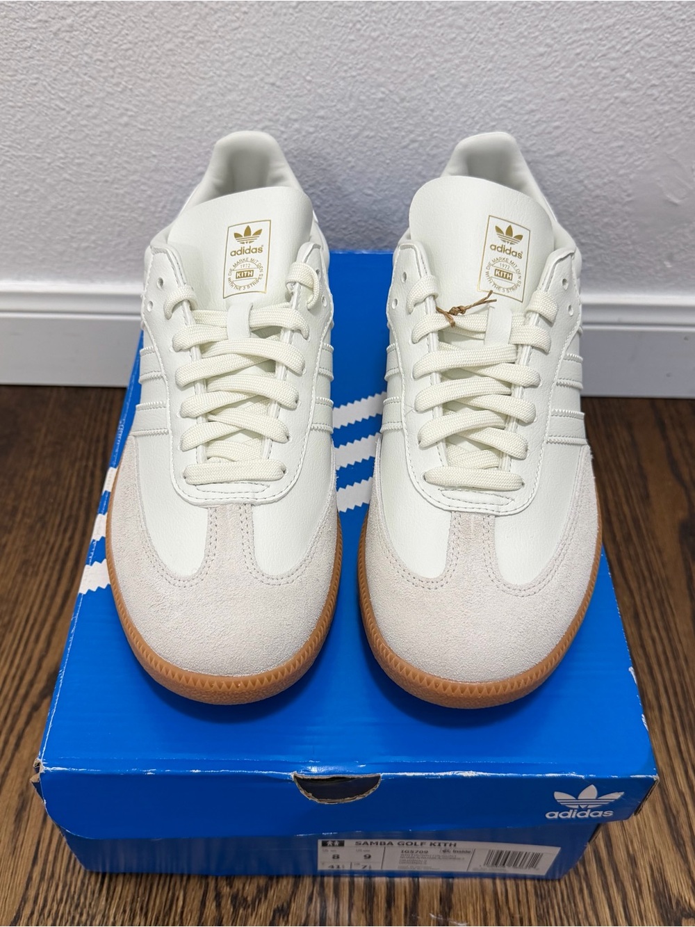 Adidas x Kith Samba Golf Men’s "White Tint/Gum" Shoes size 8 NEW